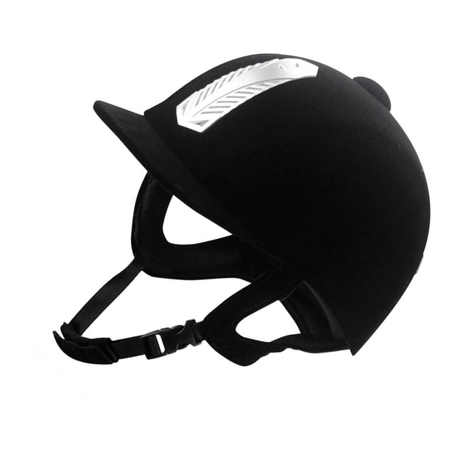 Naiovety Casco deportivo protector Cinturón ajustable Ala corta Durable Transpirable Casco ecuestre Montar Cuidado ecuestre y deportes Negro 62cm