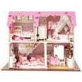 thumbnail image 3 of Ymiko DIY House Toy, Unique Simulation 40x27.5x32cm 40x27.5x32cm House Assembly Model, Wooden For Gift Giving Home Display Toy Gift Collection, 3 of 8
