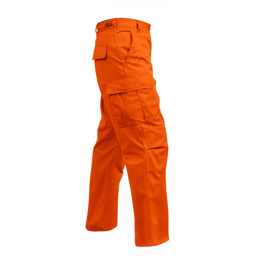 red orange pants