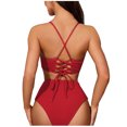 thumbnail image 5 of Summer Saving pimelu Bathing Suit for Women Bikini Sets for Women Two Piece Swimsuits Tummy Control Swimsuit Ladies Solid High Waist Strap Bathing Suit Swimming Suits for Women, 5 of 7