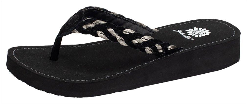 yellow box flip flops wide width