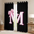 thumbnail image 2 of Erosebridal Bowknot Initial Alphabet M Black Out Curtains,Dreamy Princess Bowtie Kids Curtains Pack of 2 (42x63 Each) For Girls, 2 of 7