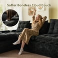 thumbnail image 4 of Ovios 106.3" Modern Sectional Sofa with Chaise, No Assembly Required L-Shaped Couch, Deep Seat Cloud Sofa with Tufted Cushions for Living Room, Black(Left Facing Chaise), 4 of 10