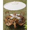thumbnail image 3 of Yellow Dog Paws Outdoor Tablecloth with Umbrella Hole, Farmhouse Vintage Modern Beige Brown Wood Spillproof Waterproof Outdoor Table Cover, Patio Tablecloths for Party/Garden/Picnic, Square 60"x60", 3 of 9