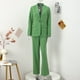 thumbnail image 5 of Conjunto de dos piezas para mujer, Blazer de manga larga con cuello en V, pantalones de pierna ancha, traje a juego, 5 of 5