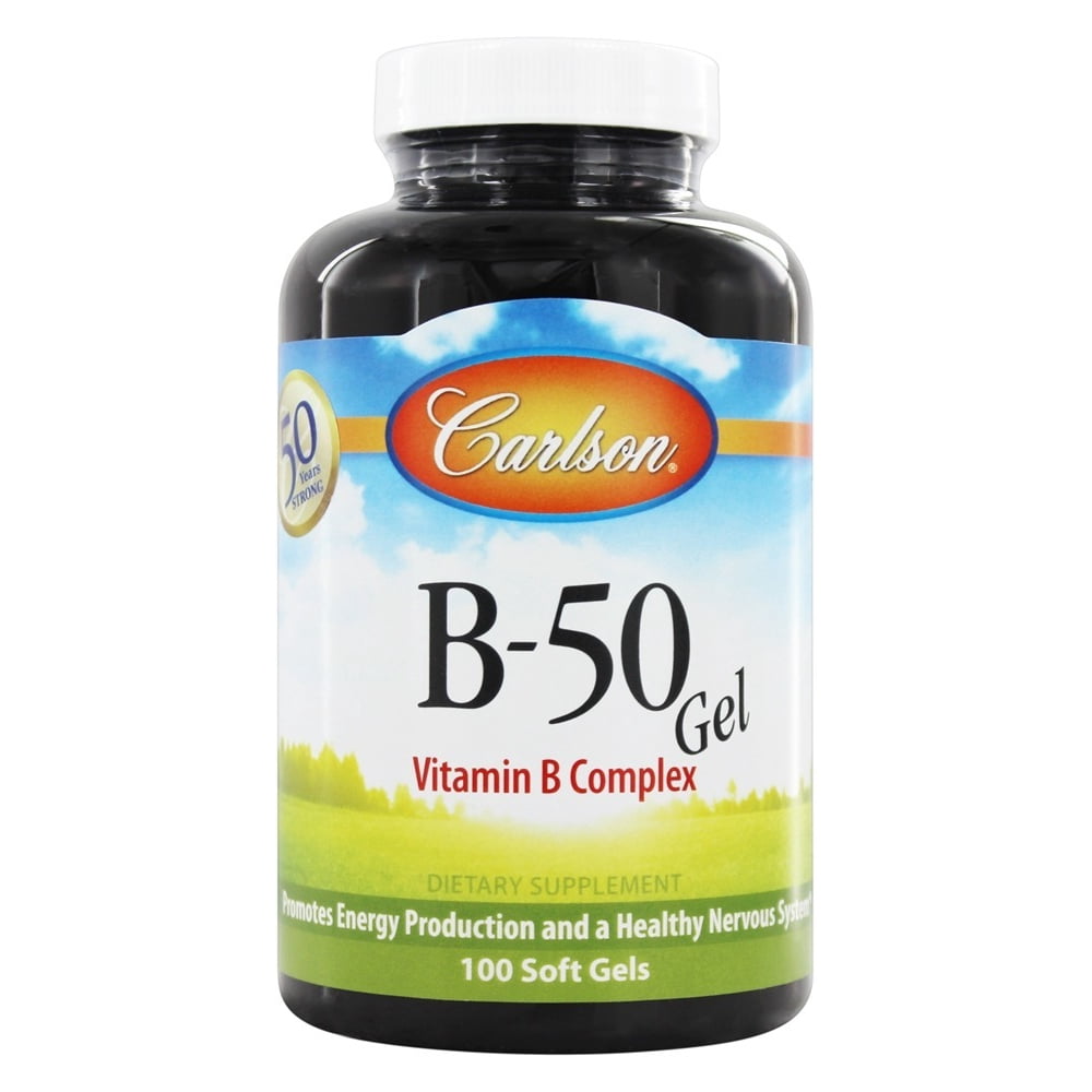 Carlson Labs B50 Gel Vitamin B Complex 100 Softgels