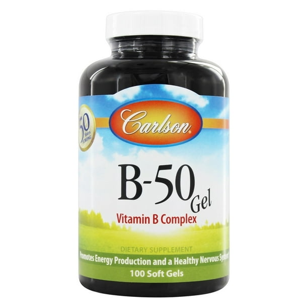 Carlson Labs B50 Gel Vitamin B Complex 100 Softgels