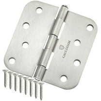 Cauldham (12 Pack) Heavy-Duty 4" Interior Door Hinges with 5/8" Radius Corners - Satin Nickel
