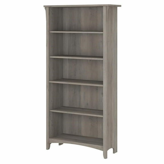 Scranton & Co Furniture Salinas Tall 5 Shelf Bookcase in Driftwood Gray