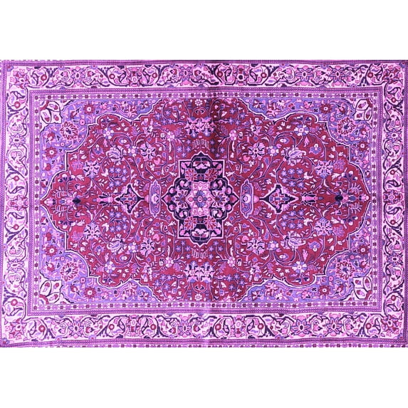 Ahgly Company Indoor Rectangle Persian Purple Traditional Area Rugs, 8' x 12'