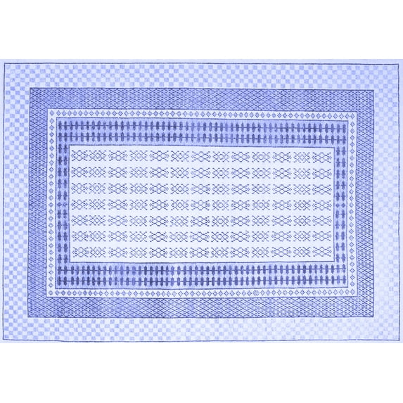Ahgly Company Machine Washable Indoor Rectangle Abstract Blue Contemporary Area Rugs, 2' x 4'