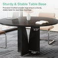 thumbnail image 7 of Tribesigns 39" Round Conference Table for 4, Wooden Meeting Table, Rustic Office Table with Sturdy Base, Multi-Purpose Business Seminar Table for Conference Room (Black), 7 of 7