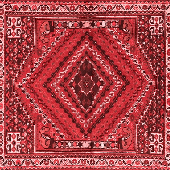 Ahgly Company Indoor Square Persian Red Traditional Area Rugs, 8' Square