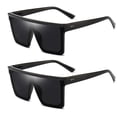 thumbnail image 1 of Gafas de sol cuadradas Dollger oversize para mujer y hombre negras, 1 of 8