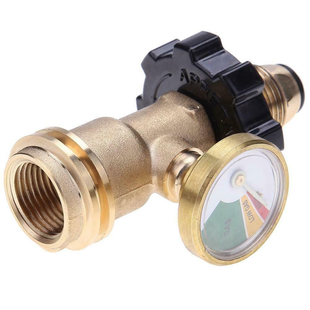 Universal Brass POL Propane Gas Gauge Meter Tank Built-in Leak Detector for QCC1 Universal Brass POL Propane Gas Gauge Meter Tank Built-in Leak Detector for QCC1
