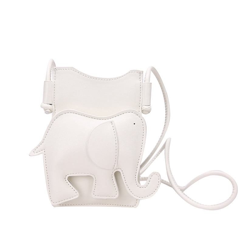 Animal Elephant Shaped Mini Crossbody Bag for Women and Girls, Cute PU Leather Shoulder Purse with Coin Pocket and Stitching Detail, Holds Lipstick and Small Essentials in Pink for Casual Travel