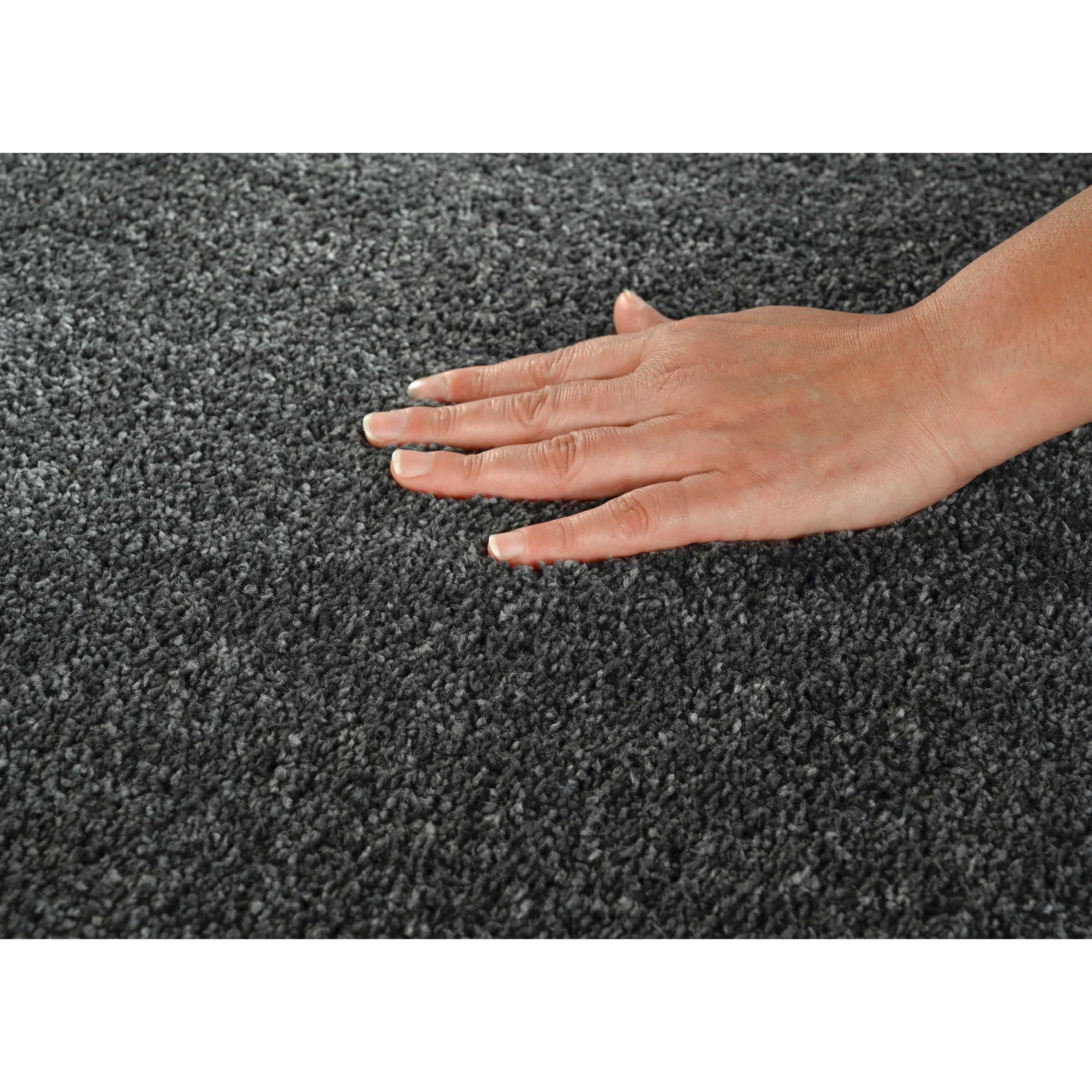 Garland Rug Gramercy Washable Polypropylene Cinder Gray Bathroom Carpet, 6' x 9'