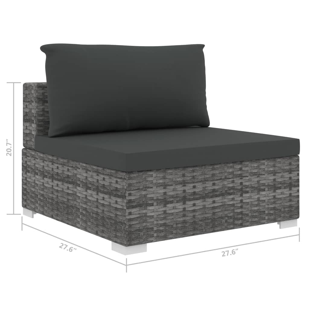 Kepooman Outdoor Patio Rattan Conversation Chair with Cushion, Grey Kepooman Outdoor Patio Rattan Conversation Chair with Cushion, Grey