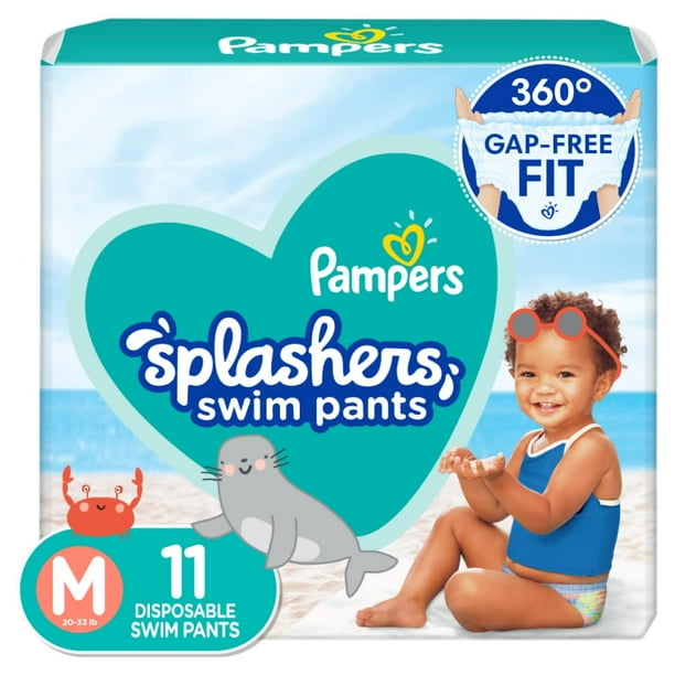 Pañales de natación Pampers Splashers, tamaño mediano, 11 unidades