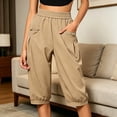 thumbnail image 3 of Luvrsol Capris for Women with Pockets Outdoor Cargo Capri Stretch Quick Dry Casual Walking Hiking Trousers S-3XL, 3 of 5