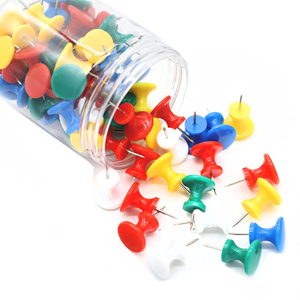 60pcs/Pack Large Decorative Colorful Pushpins Set Large Thumb Tacks Set