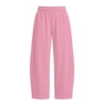 thumbnail image 3 of lnmuld Girls Solid Wide Leg Sweatpants Soft Loose Casual Trousers with Side Pockets Pink,14-15 Years, 3 of 4