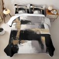 thumbnail image 2 of Homewish Black Gold Ombre Bed Spread Queen,Classic Abstract Geometric Queen Coverlet Set,3-Piece, 2 of 7