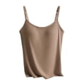 thumbnail image 3 of MEZZALL Women Tank Tops Sleeveless Solid Color O-Neck With Shelf Bra Undershirt Adjustable Wide Strap Basic Tops With Bra Integrated Spaghetti Straps Undershirt With Built In Bra Shir Comfort Camis, 3 of 3