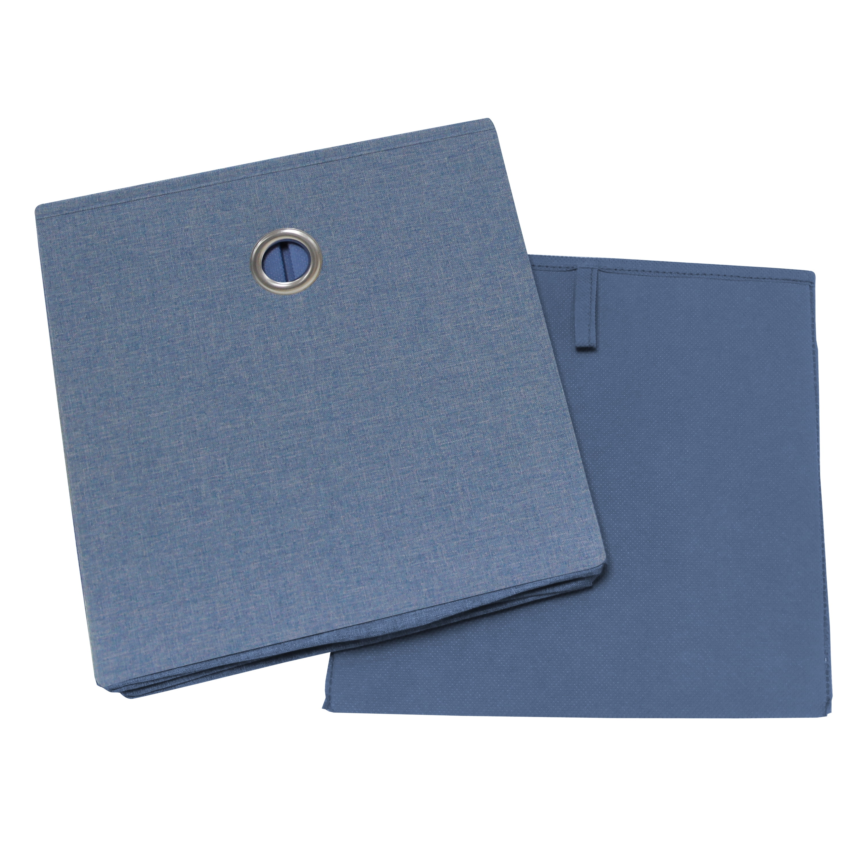 Mainstays Collapsible Fabric Cube Storage Bins (10.5" x 10.5"), 4 Pack, Indigo