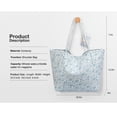 thumbnail image 6 of Gocvo Corduroy Tote Bag, Extra Large Tote Bag for Women, Soft and Lightweight Lady Handbags for Travel Work Everydayt(Blue Floral), 6 of 7