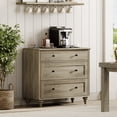 thumbnail image 5 of Large Dresser for Bedroom with 3 Drawers, Kids Dressers with Wide Chest of Drawers, Modern Wooden Closet Storage Cabinet Organizer, Dressers for Living Room & Nursery & Hallway & Baby Room, Wash Grey, 5 of 8