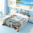 thumbnail image 3 of Manfei Watercolor Lighthouse Beach Twin Sheet Sets for Kids Boys and Girls, Nautical Bedding 3 Pieces, 1 Flat Sheet, 1 Fitted Sheet and 1 Pillowcase, 3 of 6