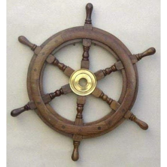 15" Ships Wheel in Teakwood