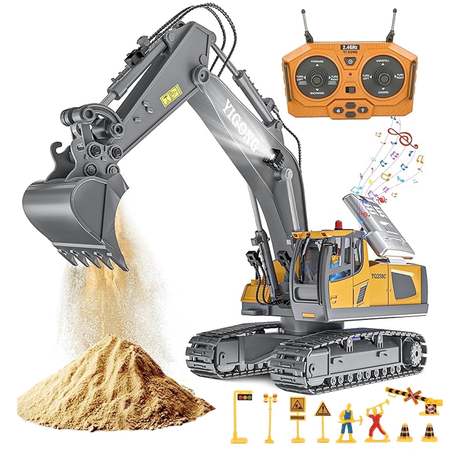 Top Race 4 Channel Mini Remote Control Excavator 1:64 Scale