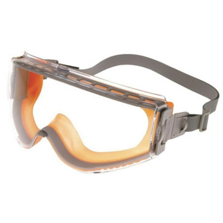 Uvex Stealth Safety Goggles with Clear Uvextreme Anti-Fog Lens, Orange & Gray Body & Fabric Headband (S39630CI)