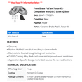 thumbnail image 2 of Front Brake Pad and Rotor Kit - Compatible with 2013 Scion iQ Base, 2 of 2