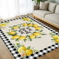 thumbnail image 4 of Summer Lemon 8x10 Area Rugs, Farmhouse Black Check Plaid Vintage Non-Skid Rubber Backing Large Rectangle Rugs - Living Room Bedroom Home Office, Indoor Floor Mat Carpets Washable Rug, 4 of 9