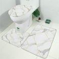 thumbnail image 2 of White Gold Geometric Marble Bathroom Rugs Sets 3 Piece,Toilet Cover Set,Absorbent Non Slip Bathroom Mats Sets with U-Shaped Contour Rug Toilet Rug Set, 2 of 5