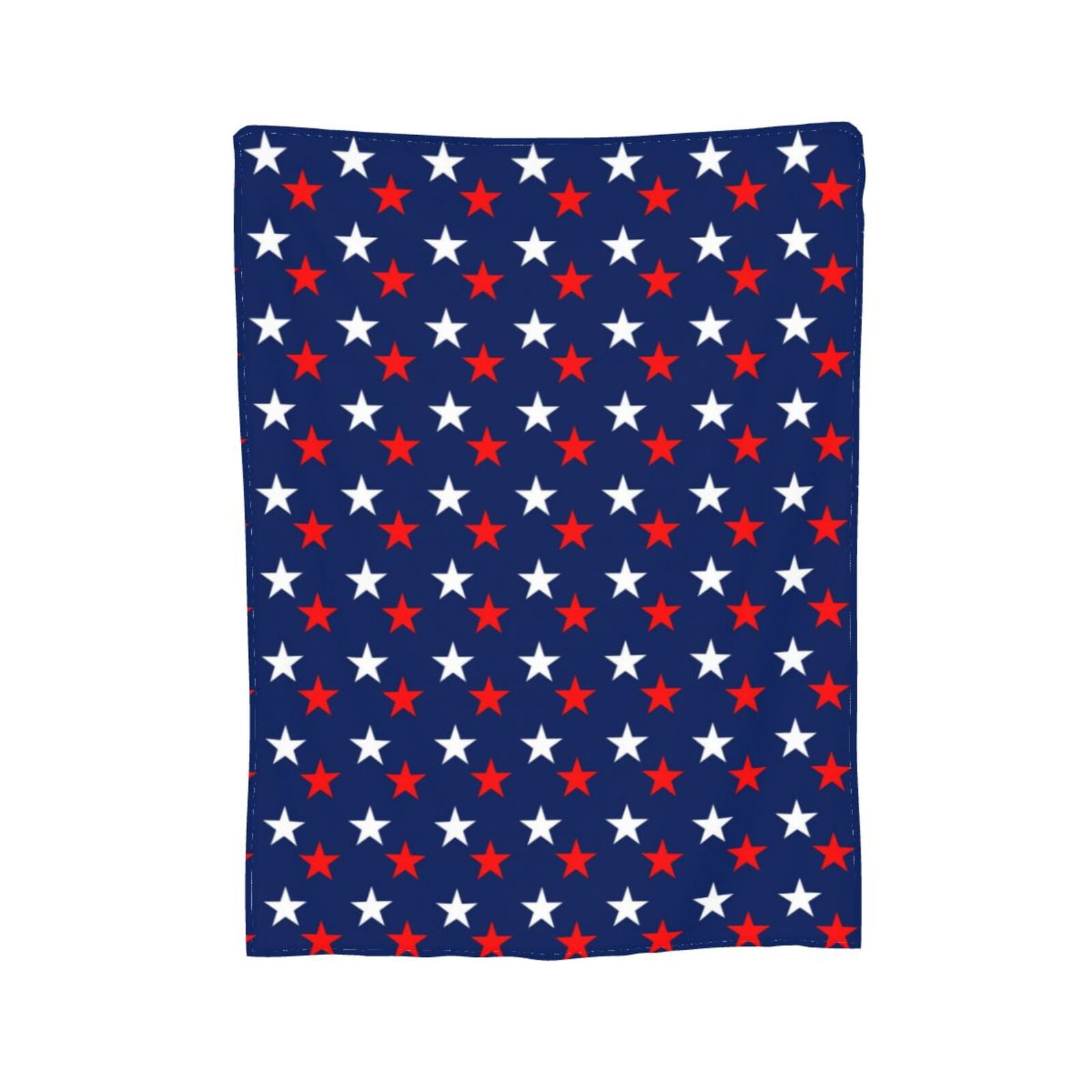 XMXY Fleece Throw Blanket for Couch, America Patriotic Red White Blue Stars Lightweight Plush