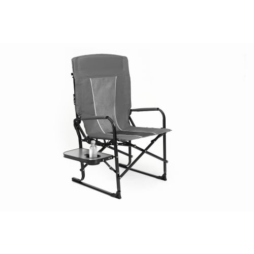 Camping Directors Chair, Heavy Duty,Oversized Portable Folding Chair with Side Table, Pocket for Beach, Fishing,Trip,Picnic,Lawn Grey