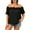 Black, variant on Zpanxa Women's One Shoulder Short Sleeve Blouse, Relaxed Fit Casual Top in Solid Color