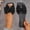 Black, variant on Womens Black Bow Slide Sandals Flat Comfortable PU Faux Leather Square Toe Summer Shoes Cushioned Size 5.5