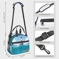 thumbnail image 2 of Xecao Lighthouse Sea Port Pattern Thermal Tote Lunch Cooler Bag with Front Utility Pocket Lightweight Insulation Tech Gym Office Commute Ready, 2 of 7