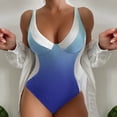 thumbnail image 2 of FhsagQ Ensembles de Maillots de Bain pour Femmes 2 Pcs Bikini Femmes Imprimé Maillots de Bain Monokini Maillots de Bain Col en V Maillots de Bain Femmes Ensembles de Maillots de Bain Robe Slip Ensembles de Maillots de Bain Transparents Bleu TTG, 2 of 4