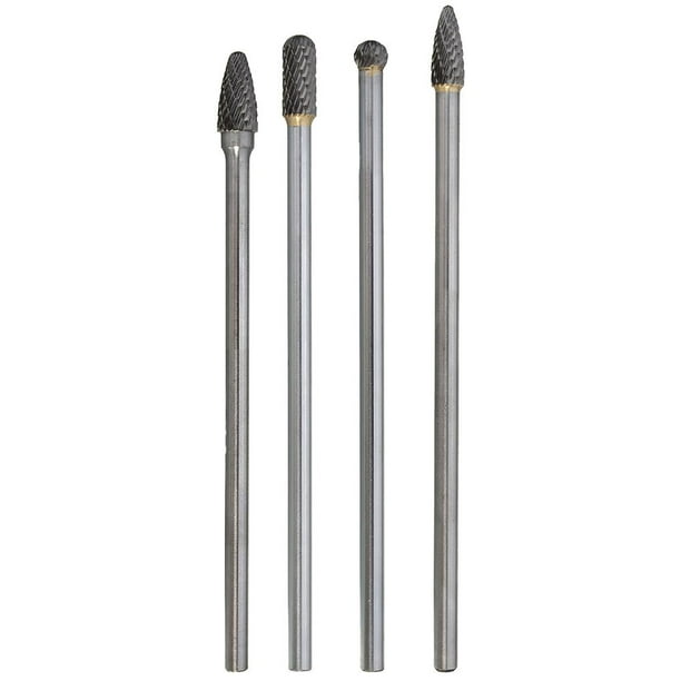 Juego De Fresas De Carburo 4 Piezas De Carburo De Tungsteno De Doble Corte Limas Rotativas Brocas De Amoladora Alta Precisión Para Tallado En Madera De Metal Grabado Pulido Perforación Inevent TO002157-00