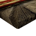 thumbnail image 2 of Ambesonne United States Fitted Sheet, Vintage Flag Wood, California King, Cream and Red, 2 of 3