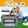 thumbnail image 5 of Dkelincs 42 inch Collapsible Dog Crate Small Foldable Kennel Travel Cat Dog Carrier with Mesh Windows, Gray, 5 of 8