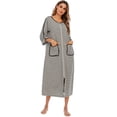 thumbnail image 4 of Kkkded Women Striped Pajamas Clothes Pjs with Pocket U-Collar Sleepwear Night-Robe Cardigan Large Size Loungewear S-XXL, 4 of 6