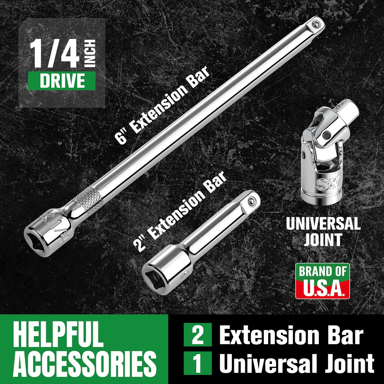 SK 1/4" Drive 30-Piece Socket Set, Metric, Premium CR-V Construction, SuperKrome Finish, Includes 160-P Ratchet and EVA Foam Tool Organizer
