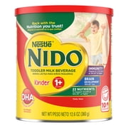 NIDO Kinder 1+ Powder Beverage Mix, Immunity Toddler Milk with Vitamins A, C, D, Iron to Support Growth, 12.6 oz Canister